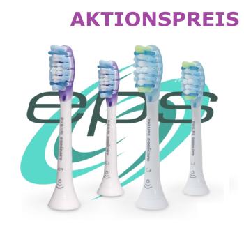 4 original Philips Bürstenköpfe G3 und C3 Premium gemischt in weiß (Bulk)